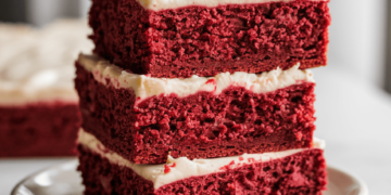 Grain-Free Crimson Velvet Cake Bars [dairy-free + high protein] • Wholesome Helper