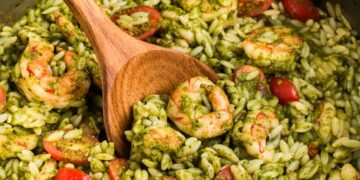 Pesto Shrimp Orzo – Bites of Wellness