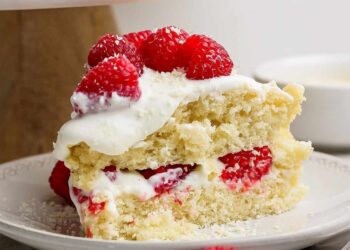 Coconut Layer Cake with Recent Raspberries