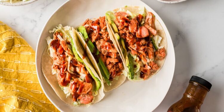 BBQ Salmon Tacos (15 Minute Meal)