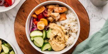 Fast Mediterranean Hen Rice Bowl (Excessive Protein, 15 Minutes)