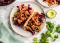 Spicy Chipotle Salmon Tacos and Slaw