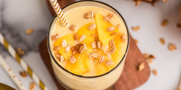 Excessive Protein Mango Pineapple Smoothie (No Banana)