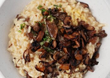 Savory Vegan Risotto with Blended Mushrooms