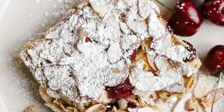 Cherry Almond Croissant Baked Oats