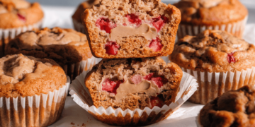 Wholesome Vegan Peanut Butter Strawberry Muffins