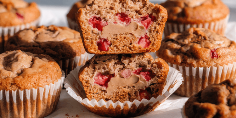 Wholesome Vegan Peanut Butter Strawberry Muffins