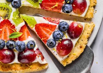 Straightforward Cottage Cheese Protein Fruit Pizza