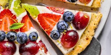Straightforward Cottage Cheese Protein Fruit Pizza