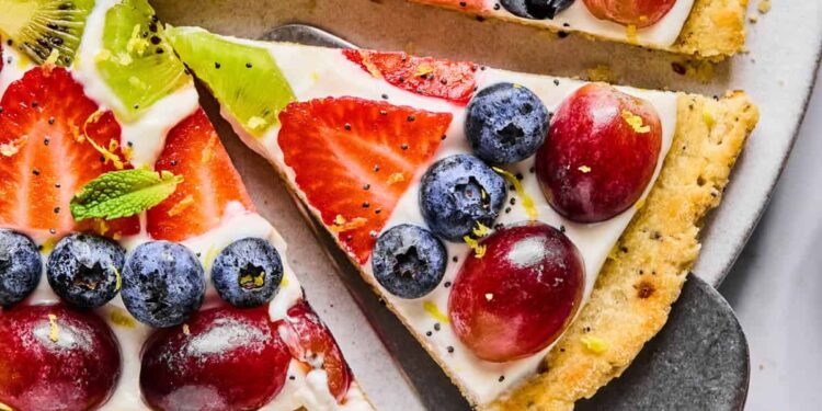 Straightforward Cottage Cheese Protein Fruit Pizza