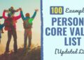 100 Examples of Private Core Values Record