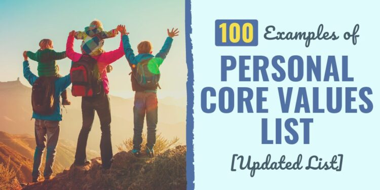 100 Examples of Private Core Values Record