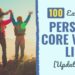 100 Examples of Private Core Values Record