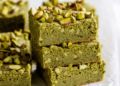 Pistachio Matcha Almond Flour Bars [high protein + grain-free] • Wholesome Helper