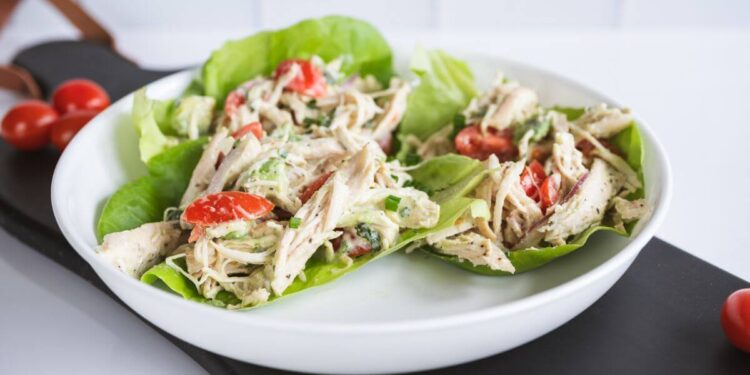 Avocado Rooster Lettuce Wraps With Herbed Yogurt Sauce
