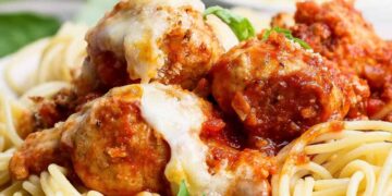 Straightforward Hen Parmesan Meatball Skillet