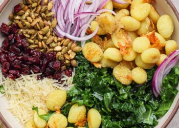 Gnocchi Salad with Kale and Garlic Parmesan Dressing