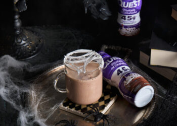 Quest Spider Internet Chocolate PROTEIN Milkshake (Halloween Recipe)