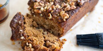 Maple Glazed Pumpkin Bread (With Almond Flour)