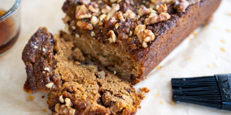 Maple Glazed Pumpkin Bread (With Almond Flour)