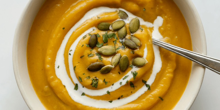 Simple Creamy Butternut Squash & Pear Soup [vegan + gluten-free] • Wholesome Helper