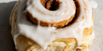 Wholesome Excessive Protein Cinnamon Roll for One