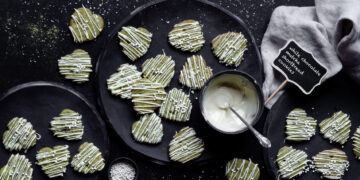 Matcha, White Chocolate, and Pistachio Cookies
