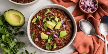 One Pot Black Bean and Rice Soup (10 Minute Meal)