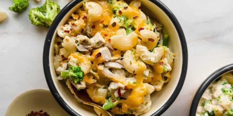 Rooster Broccoli Cottage Cheese Mac and Cheese