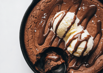 Excessive Fiber, Excessive Protein Skillet Brownie [no sugar added] • Wholesome Helper