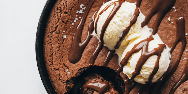 Excessive Fiber, Excessive Protein Skillet Brownie [no sugar added] • Wholesome Helper