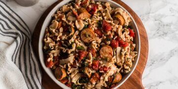 Simple Italian Hen Sausage Pasta (15 Minute Weeknight Dinner)