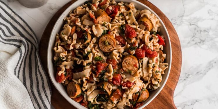 Simple Italian Hen Sausage Pasta (15 Minute Weeknight Dinner)