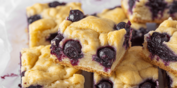 Lemon Blueberry Almond Flour Bars [high-protein + grain-free] • Wholesome Helper