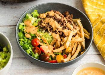 Floor Beef Burger Bowls (Straightforward 15 Minute Dinner)