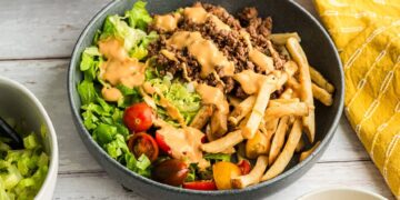 Floor Beef Burger Bowls (Straightforward 15 Minute Dinner)