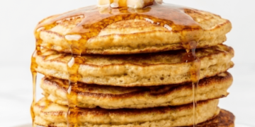 The BEST EVER Almond Flour Protein Pancakes
