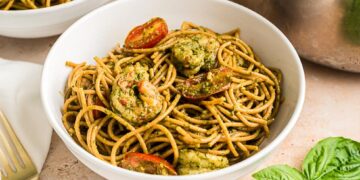Pesto Shrimp Pasta (Simple 15 Minute Dinner)