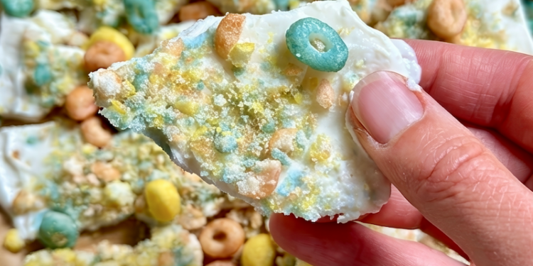 Excessive-Protein Fruity Cereal Yogurt Bark [no added sugar] • Wholesome Helper