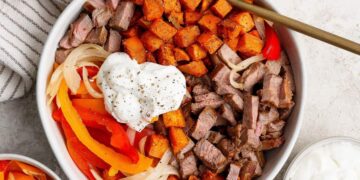 Philly Cheesesteak Bowl (Wholesome + Meal-Prep Pleasant)