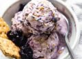 Cottage Cheese Ice Cream (Blackberry Cheesecake)