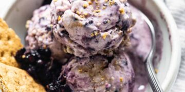 Cottage Cheese Ice Cream (Blackberry Cheesecake)
