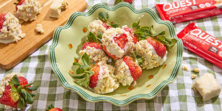 Crispy Fruity Cereal White Chocolate Dipped Strawberries Recipe