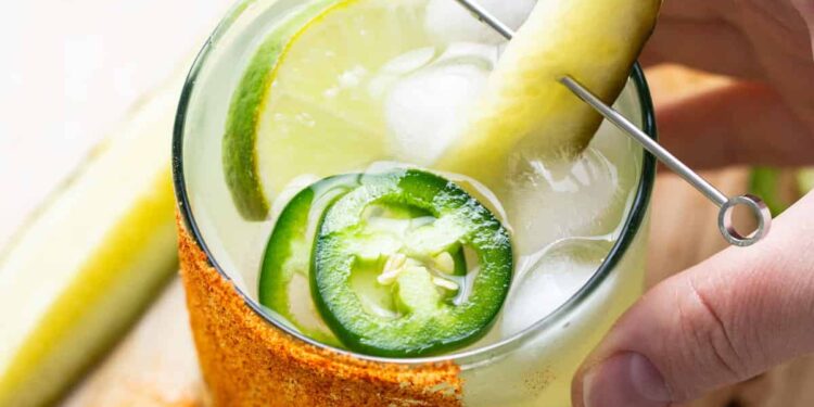 Spicy Pickle Margarita Recipe (Jalapeño + Pickle Juice!)