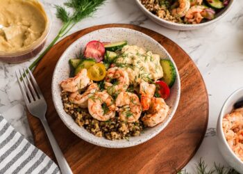 Greek Shrimp Bowls (Straightforward 20 Minute Dinner)