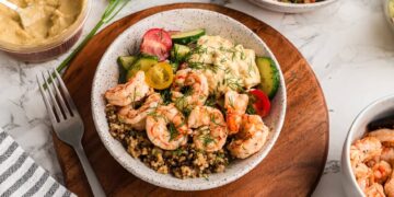 Greek Shrimp Bowls (Straightforward 20 Minute Dinner)