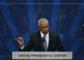 Obama Offers Pointed Remarks on ‘American Values,’ With out Naming Trump