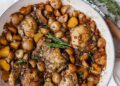 Apple Cider Rooster Thighs (One-Skillet Dinner)