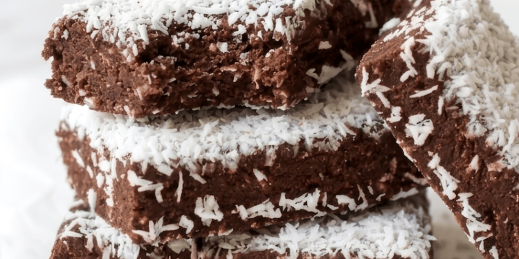 Chocolate Banana Coconut Fudge Bars [vegan + no added sugar] • Wholesome Helper