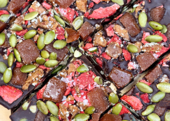 Darkish Chocolate Superfood Bedtime Bark [vegan + gluten-free] • Wholesome Helper